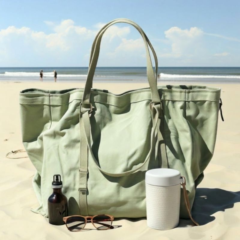 Routine beauté été naturelle sac voyage.