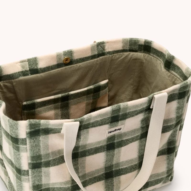 Sac cabas Claude Tartan vert : le style éthique – Image 3