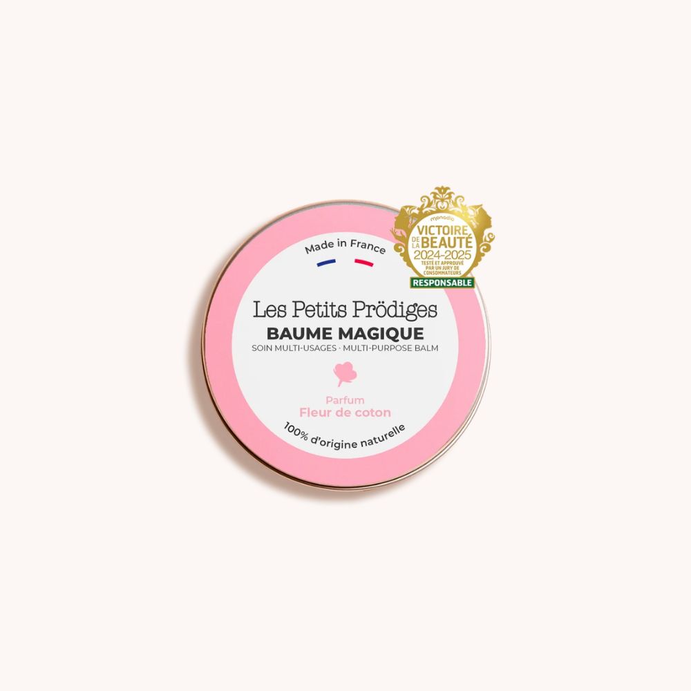 Le baume naturel parfum fleur de coton de la marque Les Petits Prodiges.