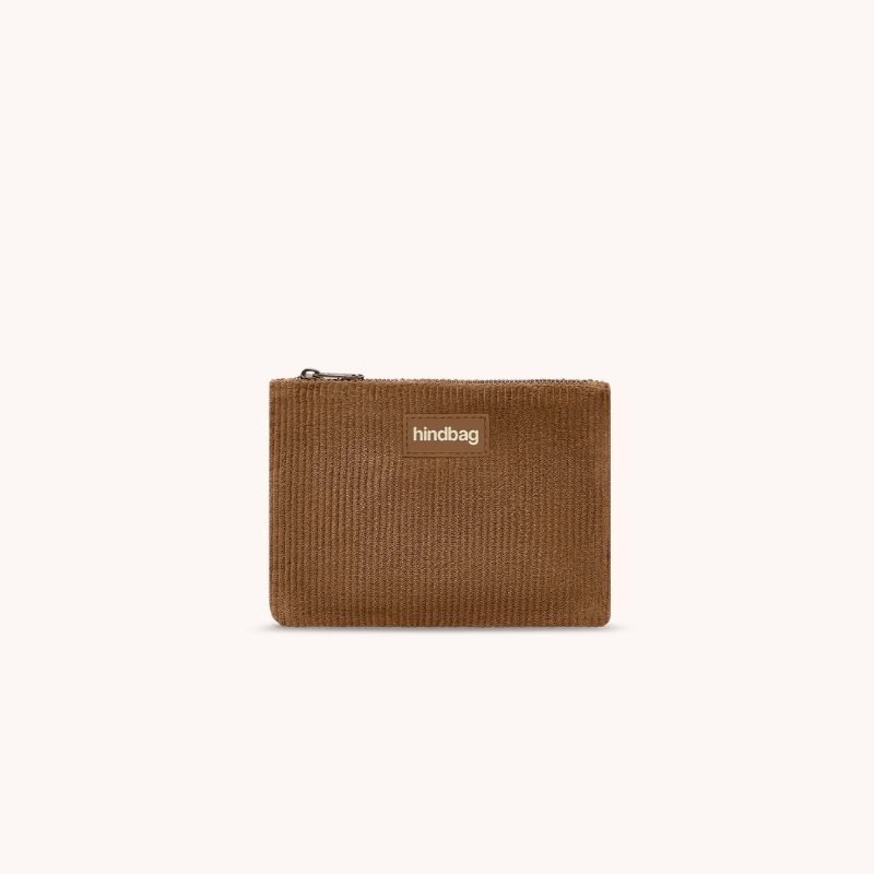Pochette velours lou de Hindbag modèle velours. macchiato